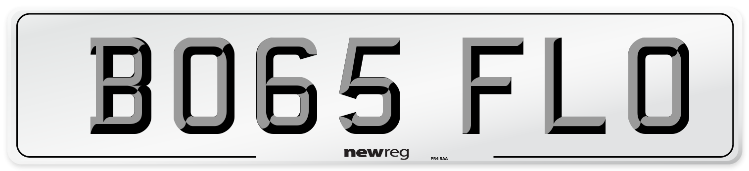 BO65 FLO Number Plate from New Reg